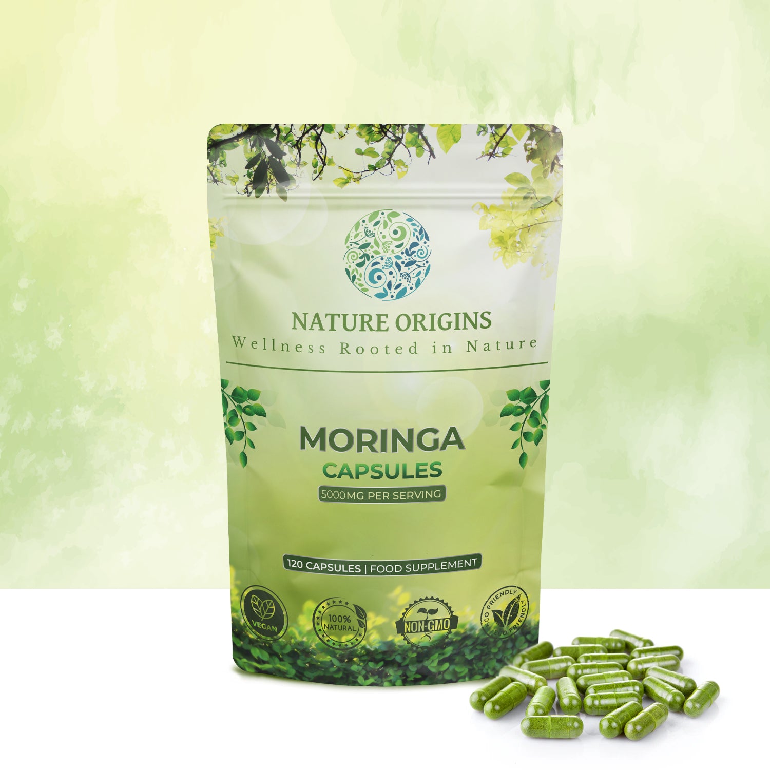 Moringa Capsules | Natures Multi-Vitamin & Energy Booster | 5000mg Per Capsule