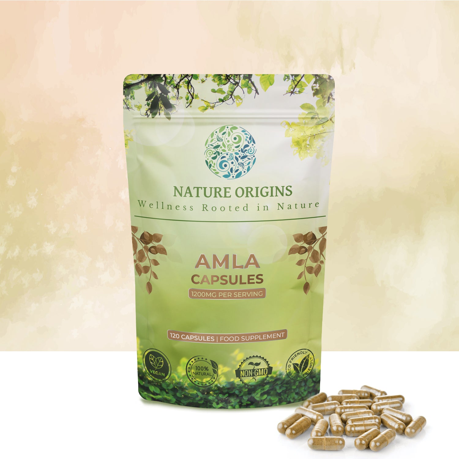 Amla Capsules – Natural Immune Booster & Skin Rejuvenation | 1200mg per Serving | 120 Capsules