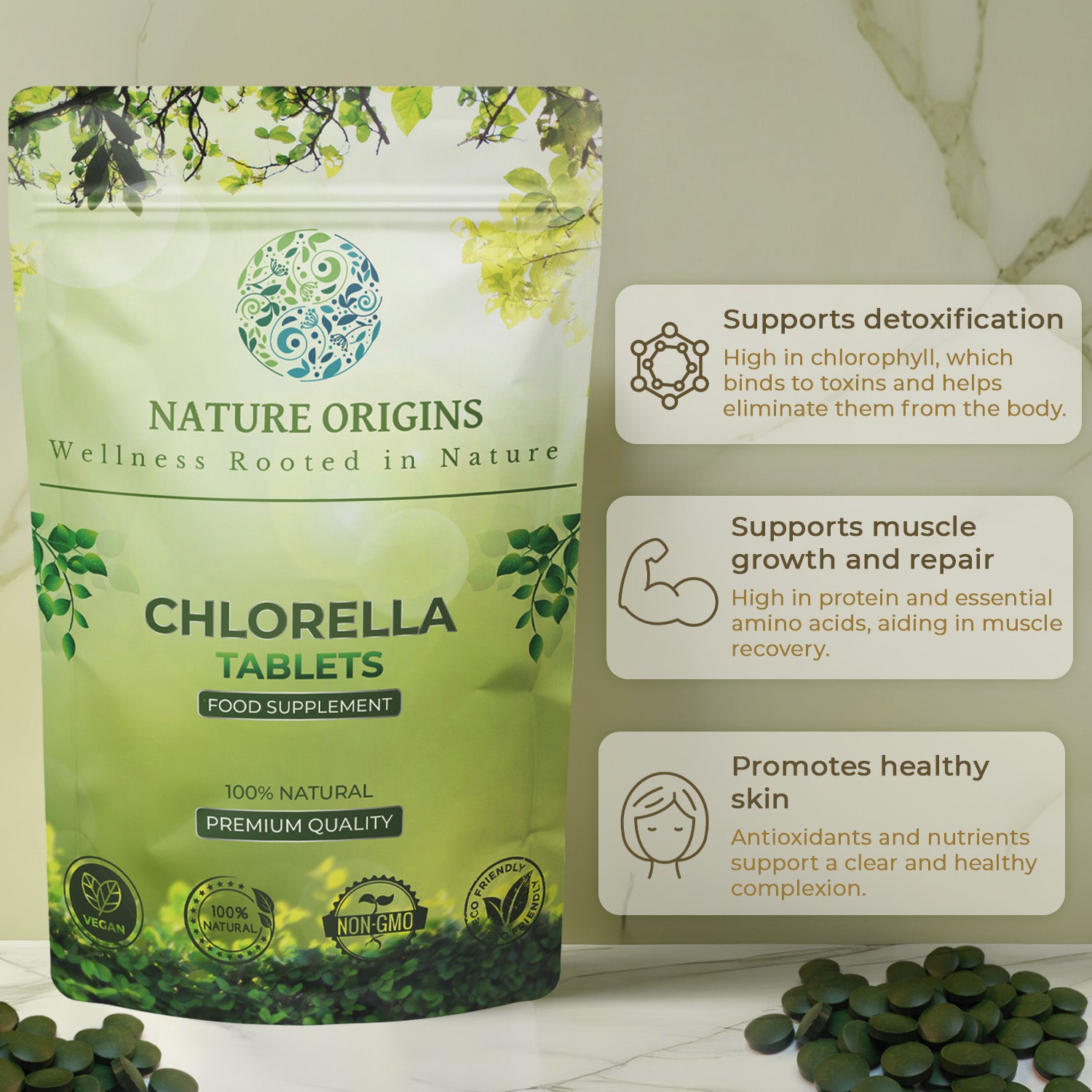 Organic Chlorella 500mg Tablets | Metal Detox - Natural Detox & Immune Boosting Superfood