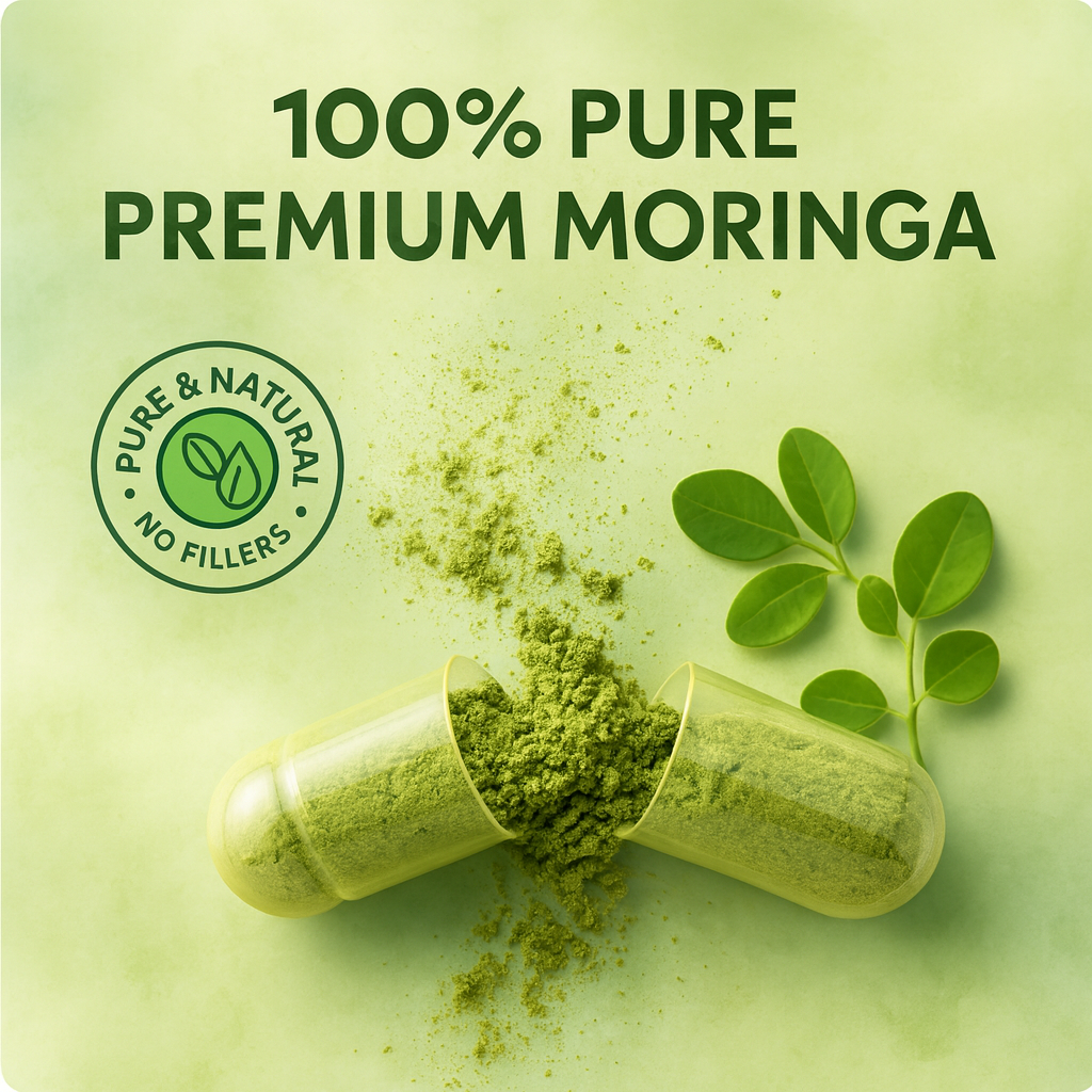 Moringa Capsules - 120 Capsules - Superfood Vitamin A Vitamin C Vitamin D