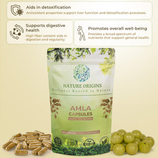 Amla Capsules – Natural Immune Booster & Skin Rejuvenation  | 1200mg per Serving | 120 Capsules