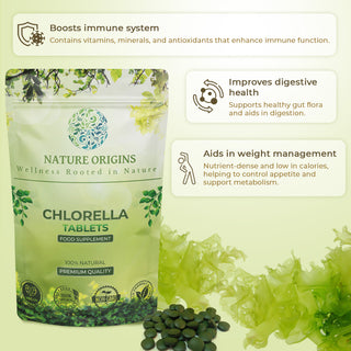 Organic Chlorella 500mg Tablets | Metal Detox -  Natural Detox & Immune Boosting Superfood