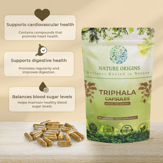 Triphala Capsules – Natural Cleanse & Gut Health Booster | 1650mg Per Serving | 120 Capsules