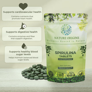 Spirulina 500mg Tablets - Nutrient-Dense Superfood for Energy & Detoxification