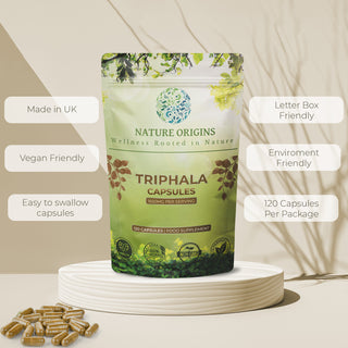 Triphala Capsules – Natural Cleanse & Gut Health Booster | 1650mg Per Serving | 120 Capsules