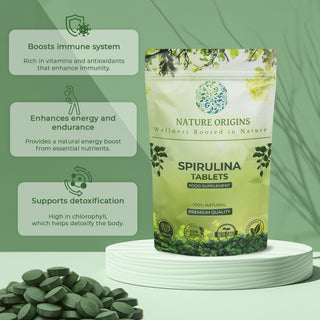 Spirulina 500mg Tablets - Nutrient-Dense Superfood for Energy & Detoxification