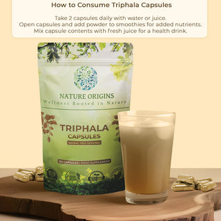 Triphala Capsules – Natural Cleanse & Gut Health Booster | 1650mg Per Serving | 120 Capsules