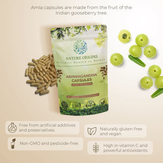 Amla Capsules – Natural Immune Booster & Skin Rejuvenation  | 1200mg per Serving | 120 Capsules