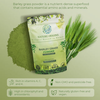 Barley Grass Powder - Rich in Chlorophyll for Cleansing & Vitality