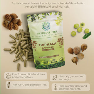 Triphala Capsules – Natural Cleanse & Gut Health Booster | 1650mg Per Serving | 120 Capsules