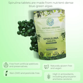 Spirulina 500mg Tablets - Nutrient-Dense Superfood for Energy & Detoxification